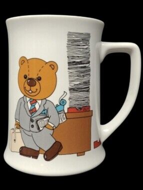 1980's PATTERN V.I.P. BUSINESS BEAR RUSS BERRIE CO. COFFEE MUG